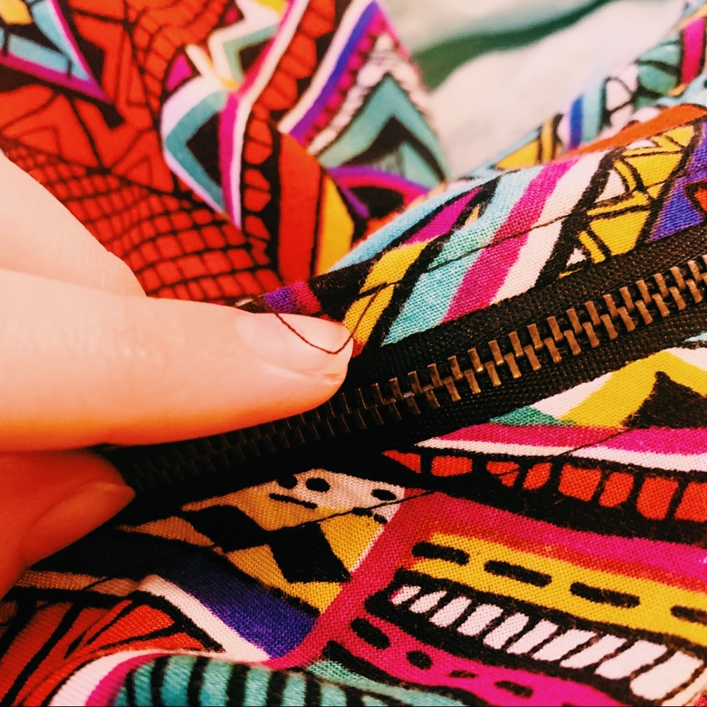 Material Girl Tribal Print Zipper Mini Skirt - Picture 3 of 4